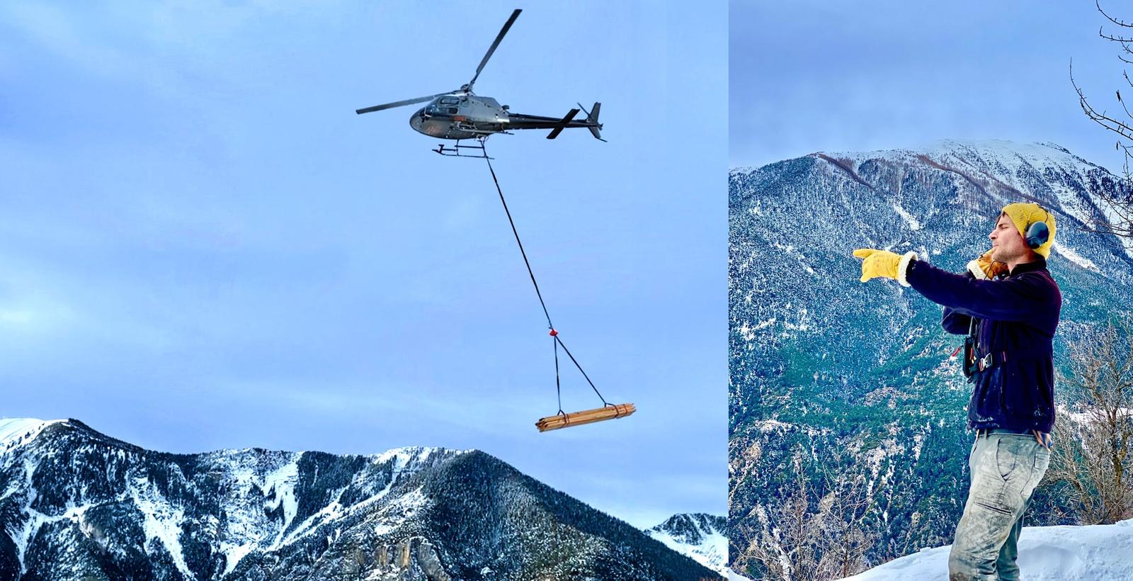 Chantier de travaux spéciaux en milieu montagne